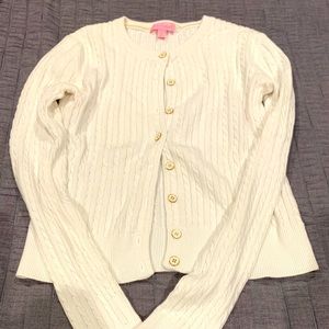 Lilly Pulitzer white cable knit cardigan